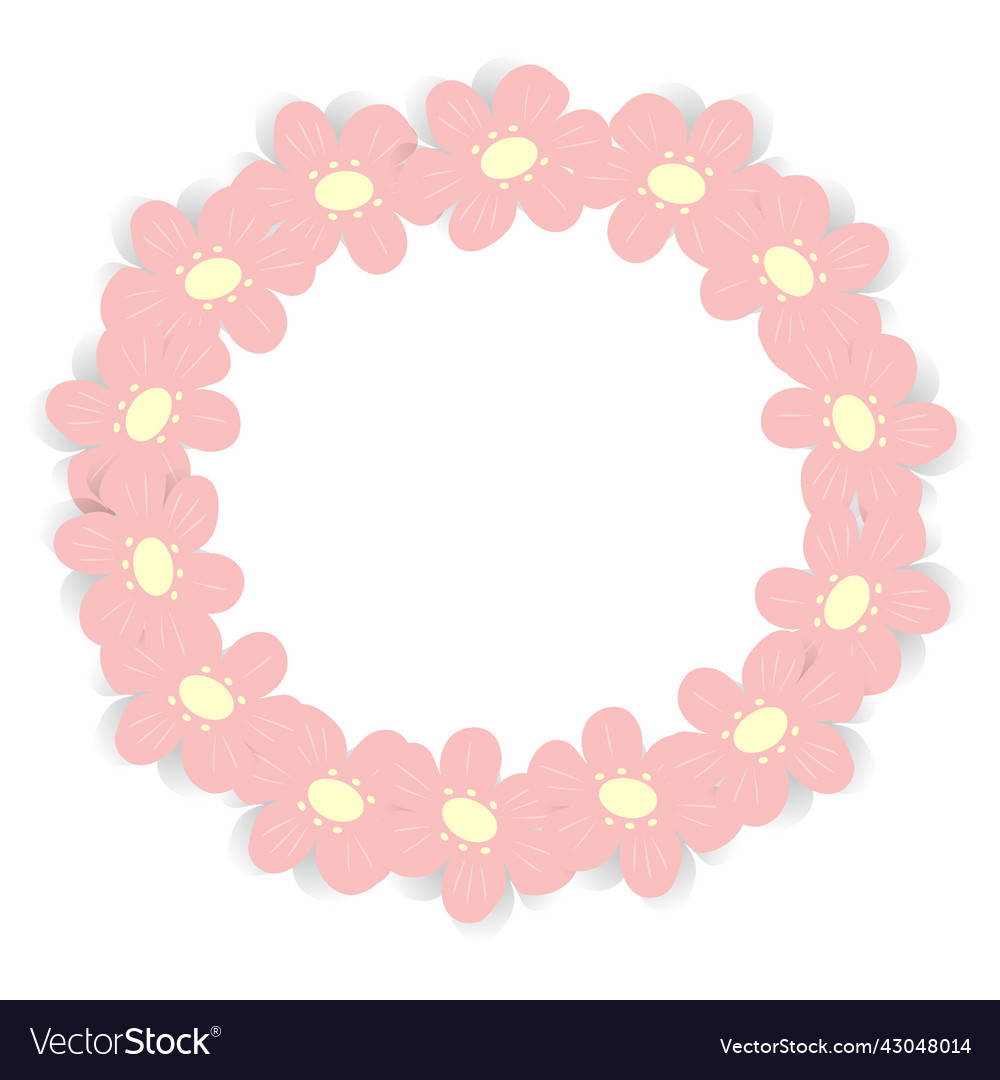 Abstract circle frame with an image of flowers