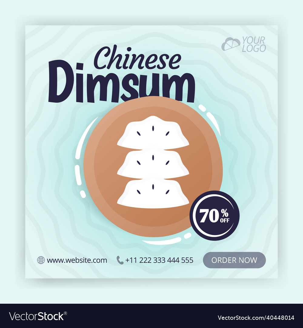 Chinese dim sum social media promotion poster