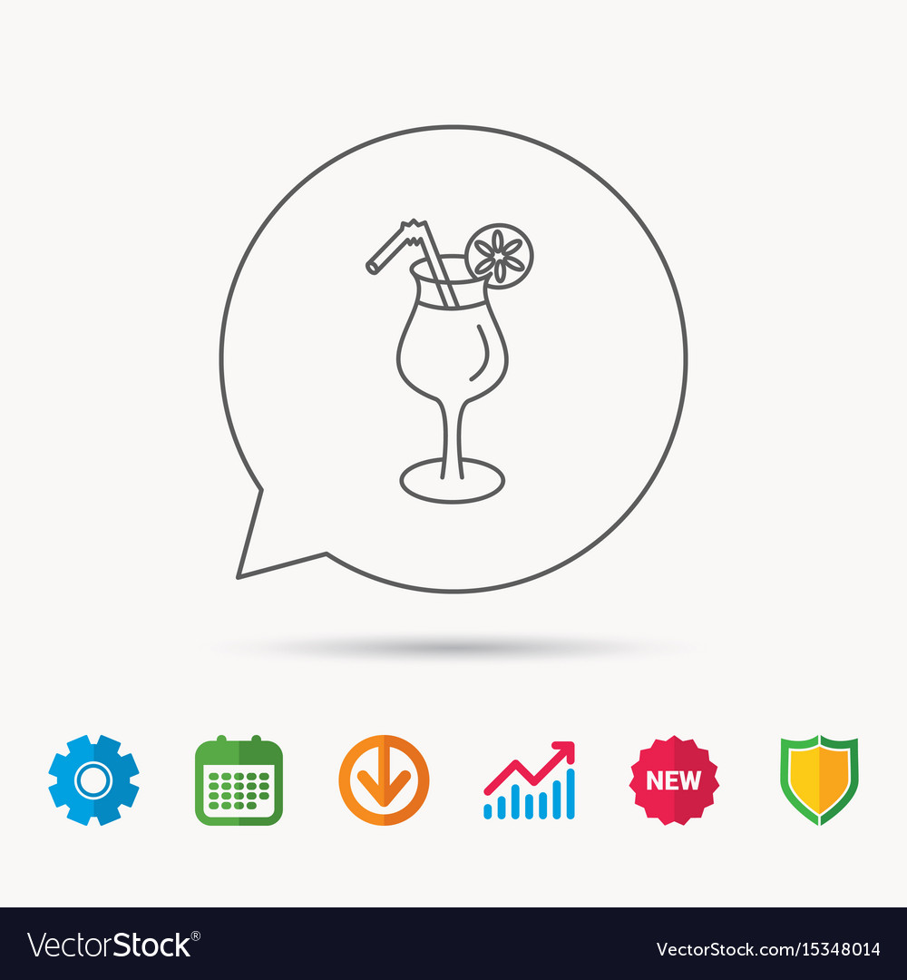 Cocktail icon glass of alcohol drink sign