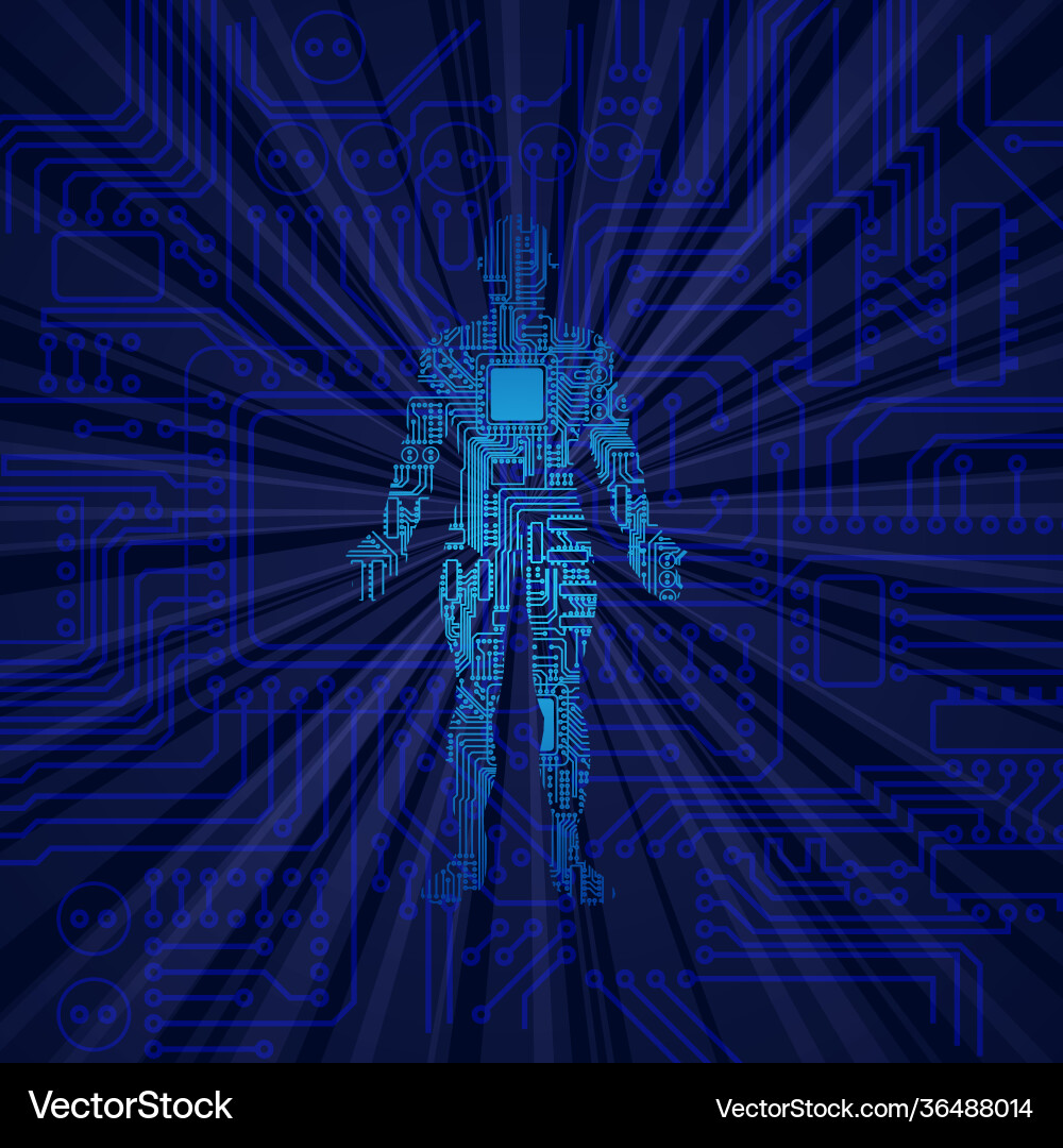 Digital human security Royalty Free Vector Image
