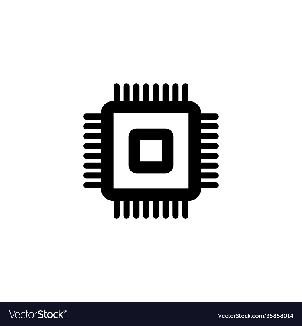 Electronic chip icon isolated on white background