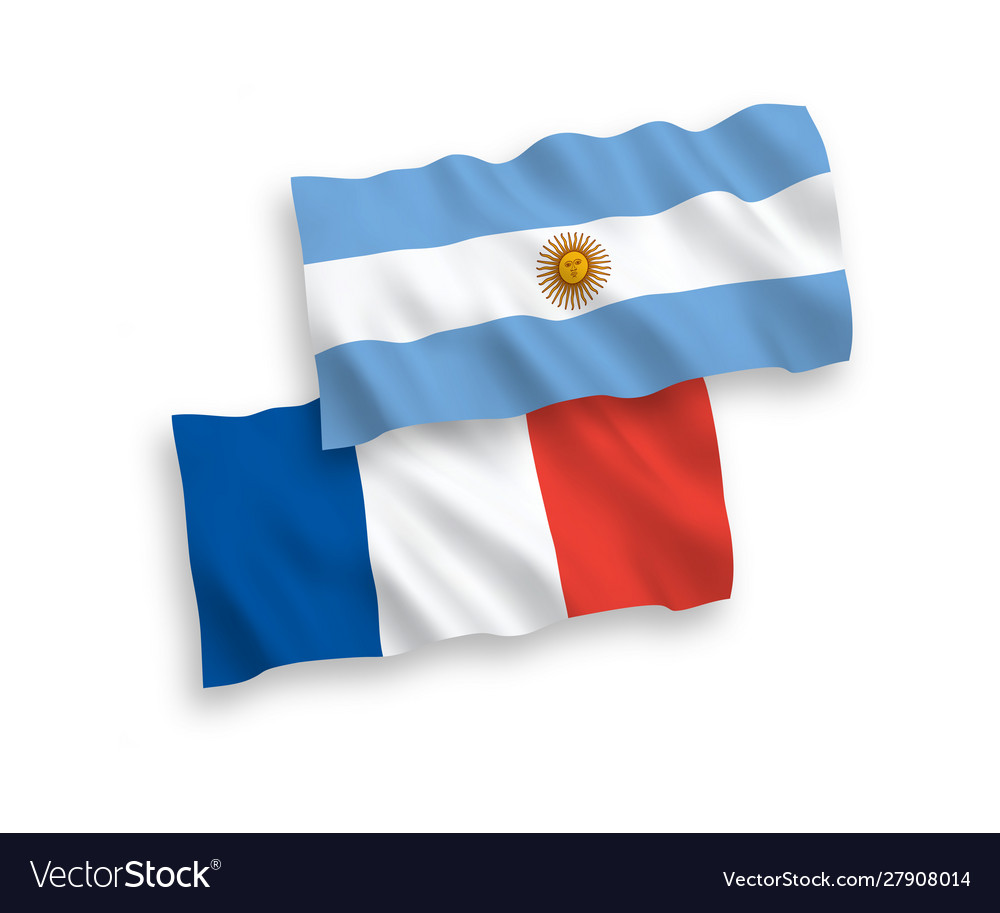 Flags France And Argentina On A White Royalty Free Vector