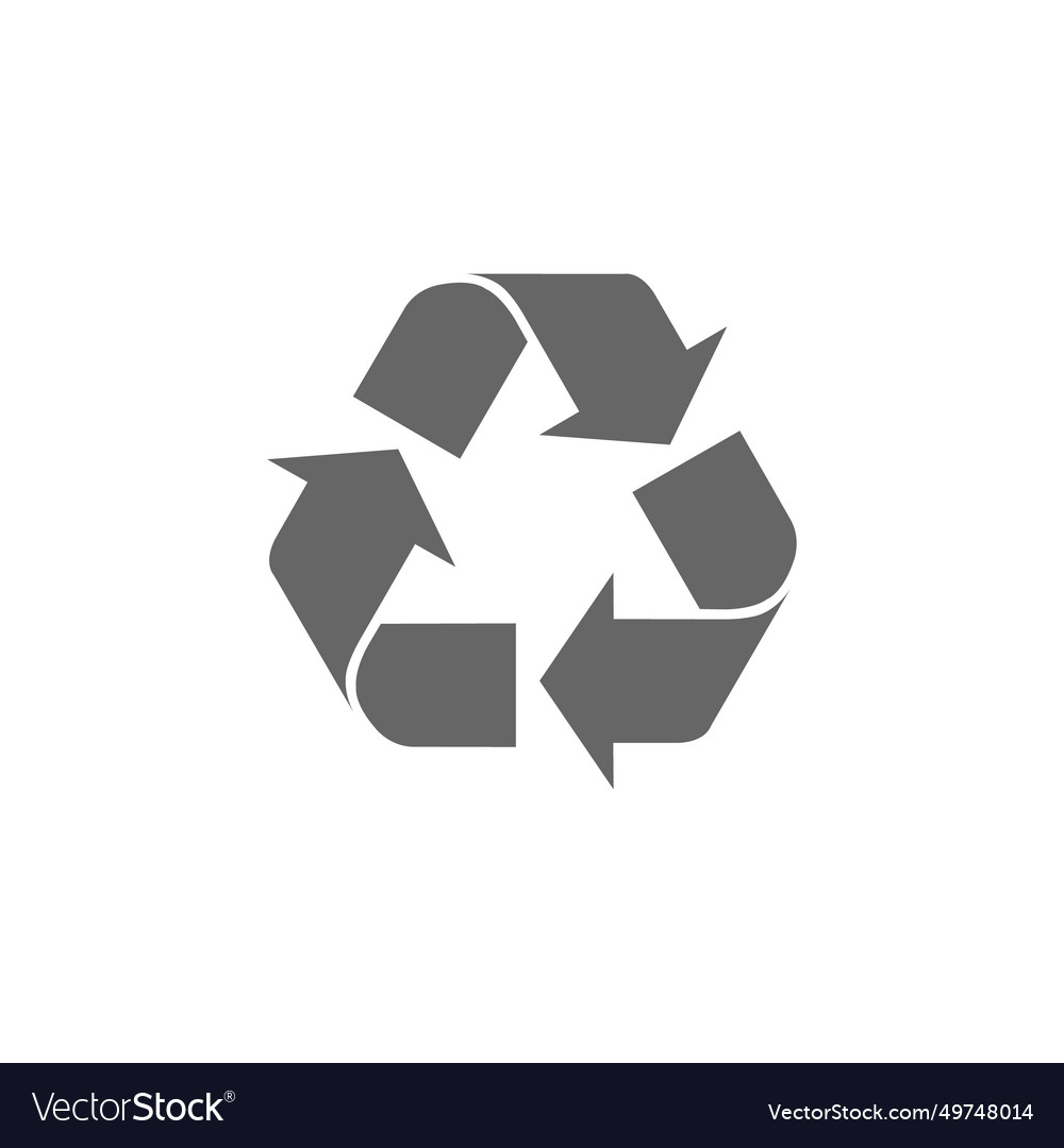 Grey recycle icon in triangular style