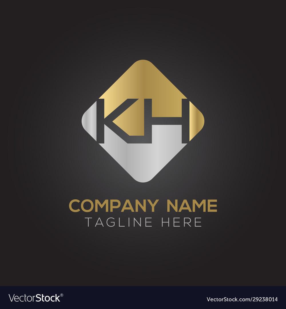 Initial alphabet kh logo design template abstract