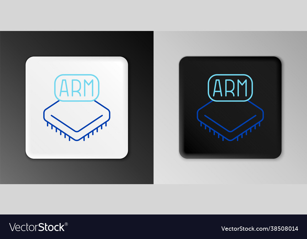 Line processor icon isolated on grey background vector image Line processor icon isolated on grey background