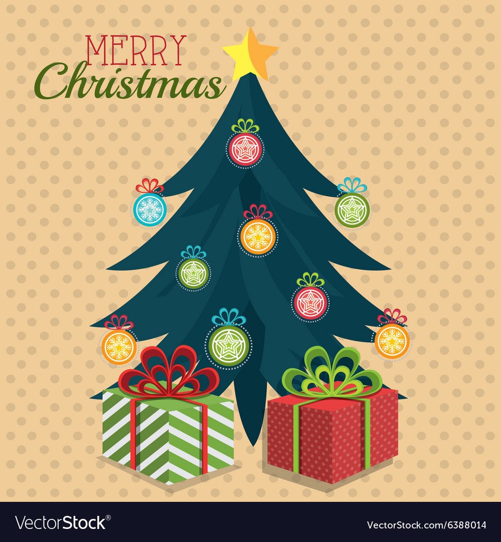 Merry christmas colorful card design Royalty Free Vector