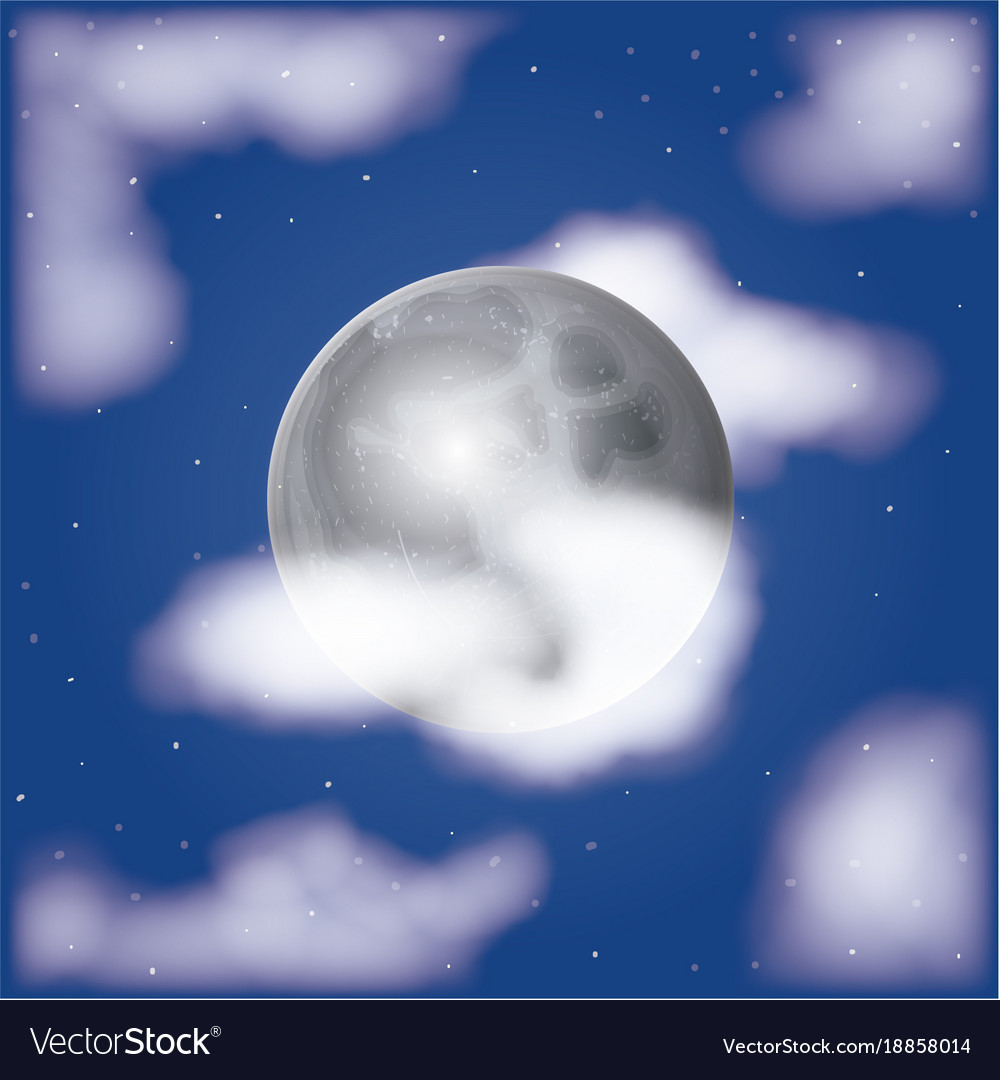 Nightly moonlight scene background with clouds