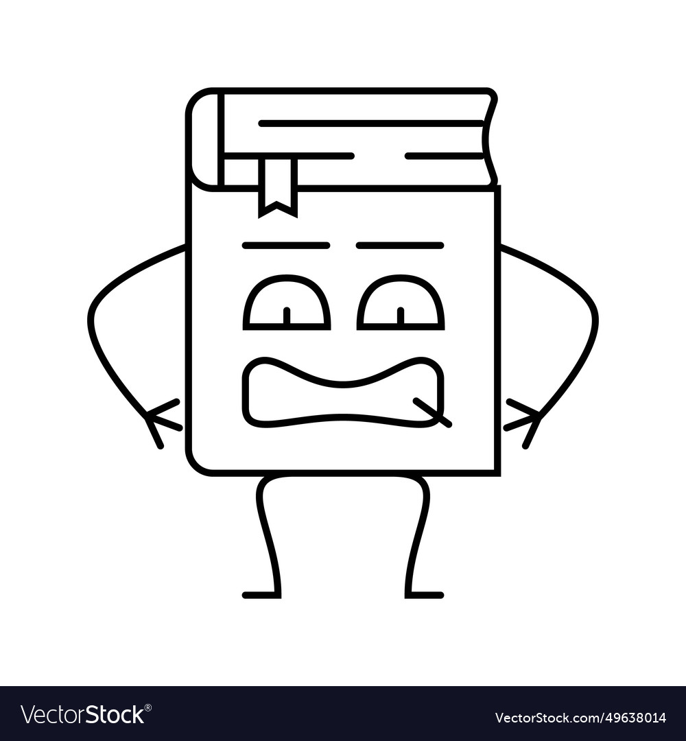 Reader book character line icon