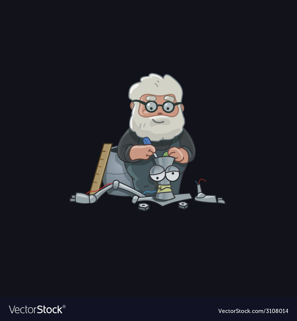 Robot Professor Character