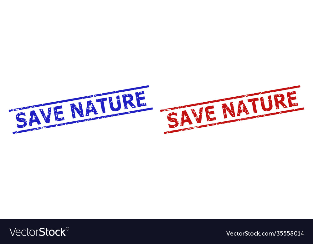 Save nature seals with unclean style and parallel vector image Save nature seals with unclean style and parallel