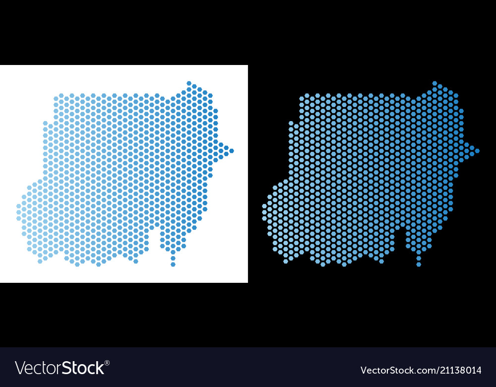 Sudan Karte hexagonale Abstraktion vector image Sudan Karte hexagonale Abstraktion