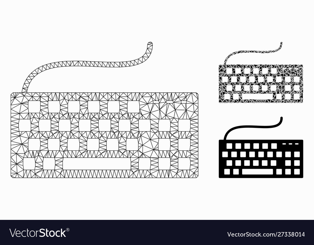 Wired keyboard mesh 2d model and triangle