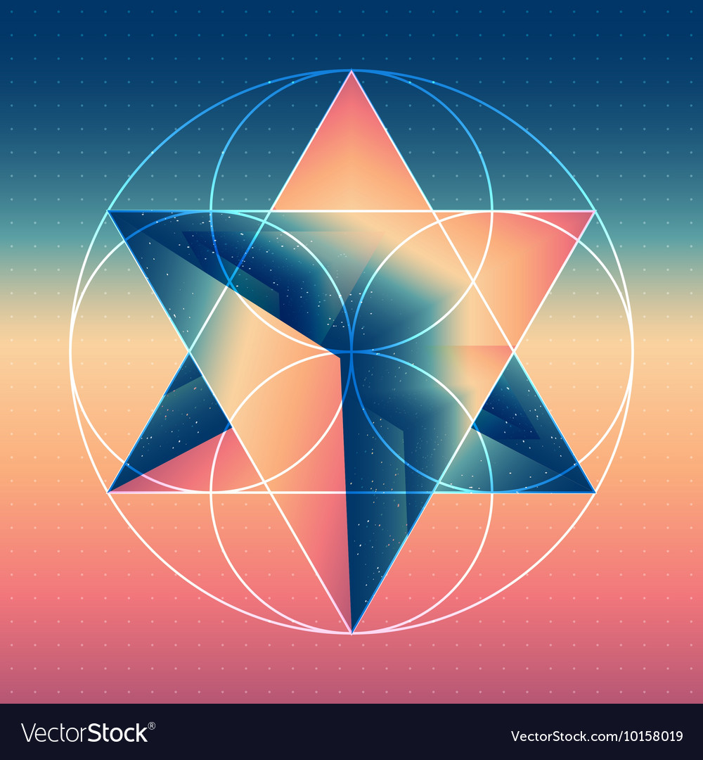 Abstract isometric prism with the reflection
