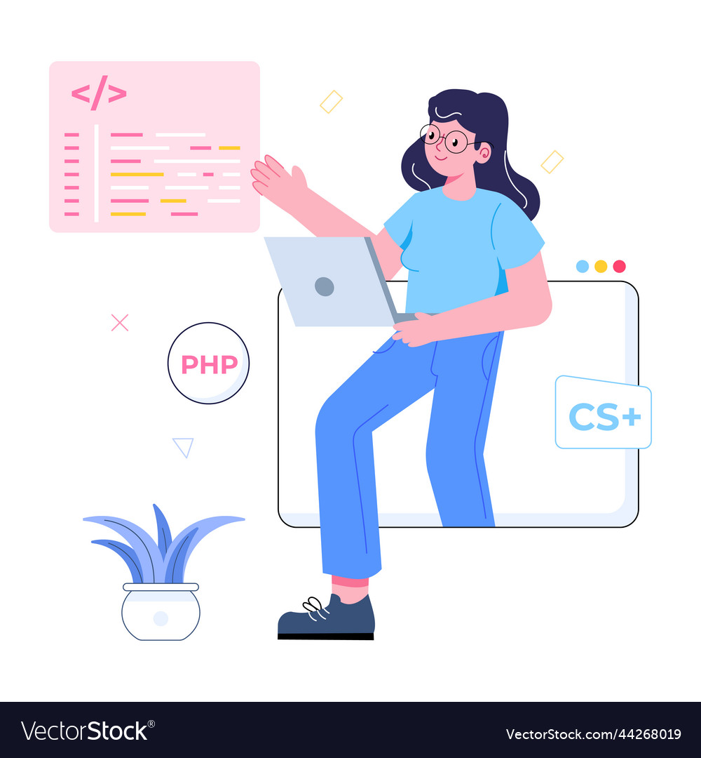 Creatively designed flat of developer
