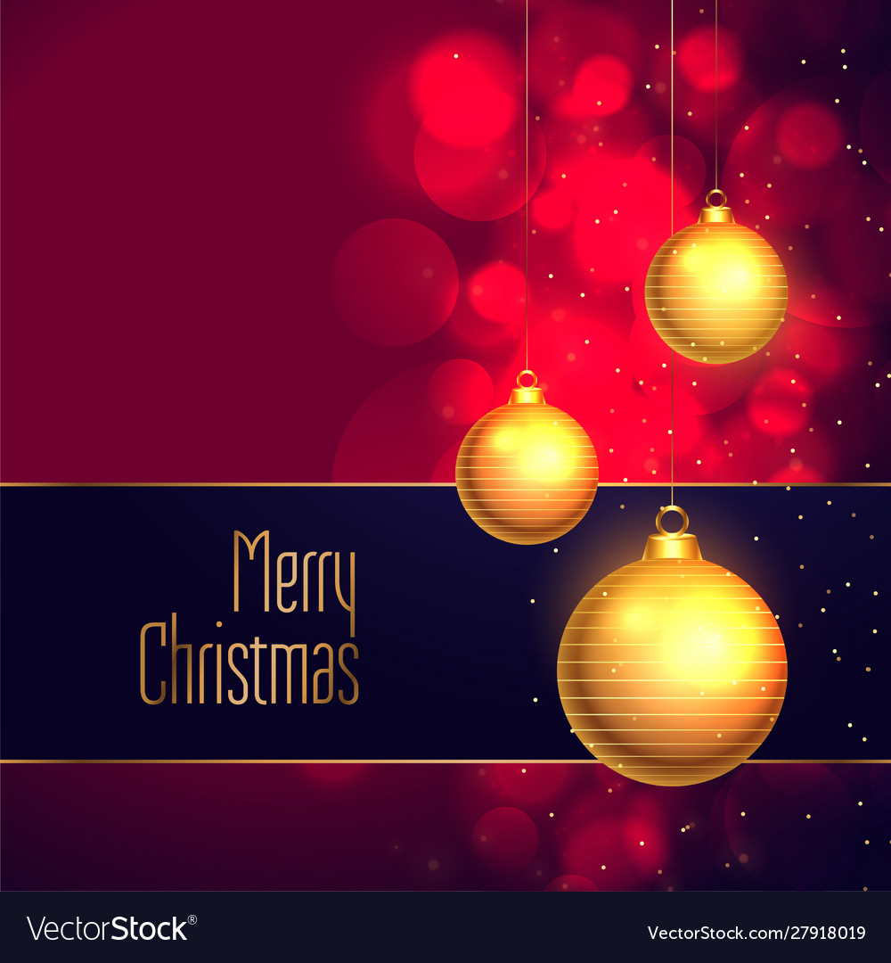 Elegant merry christmas hanging golden ball
