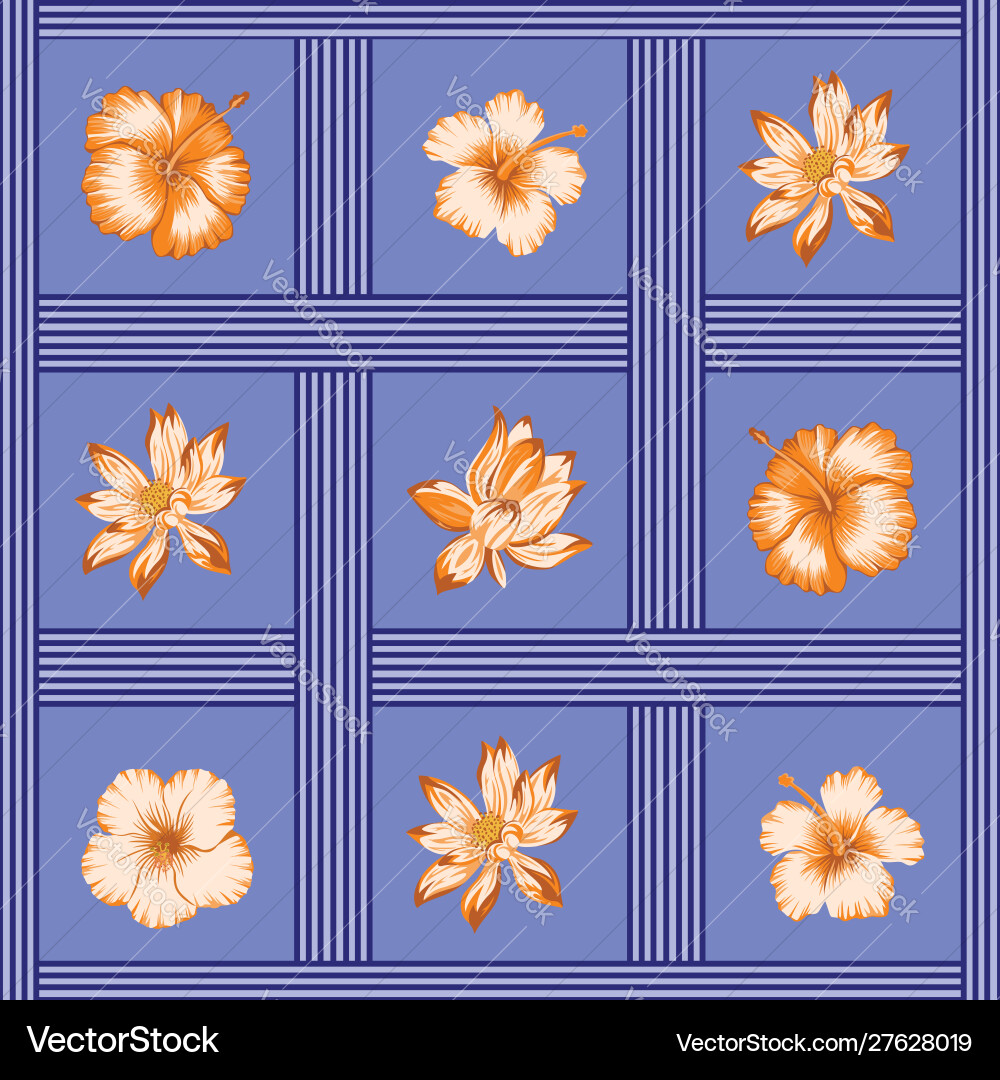 Flowers seamless pattern tropical Royalty Free Vector Image