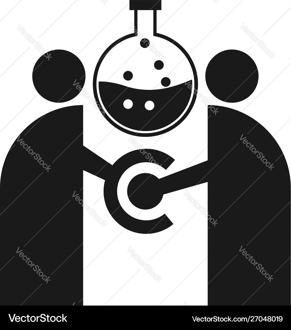 Laboratory commitment teamwork together black logo