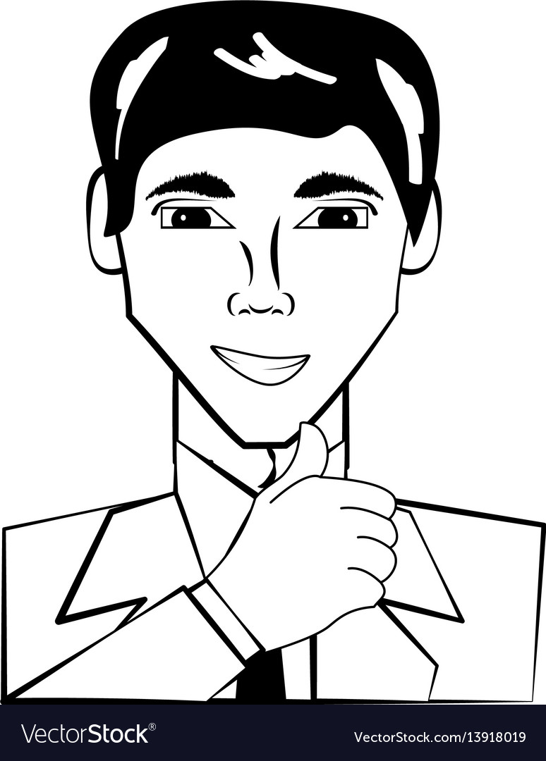 Man character posture line