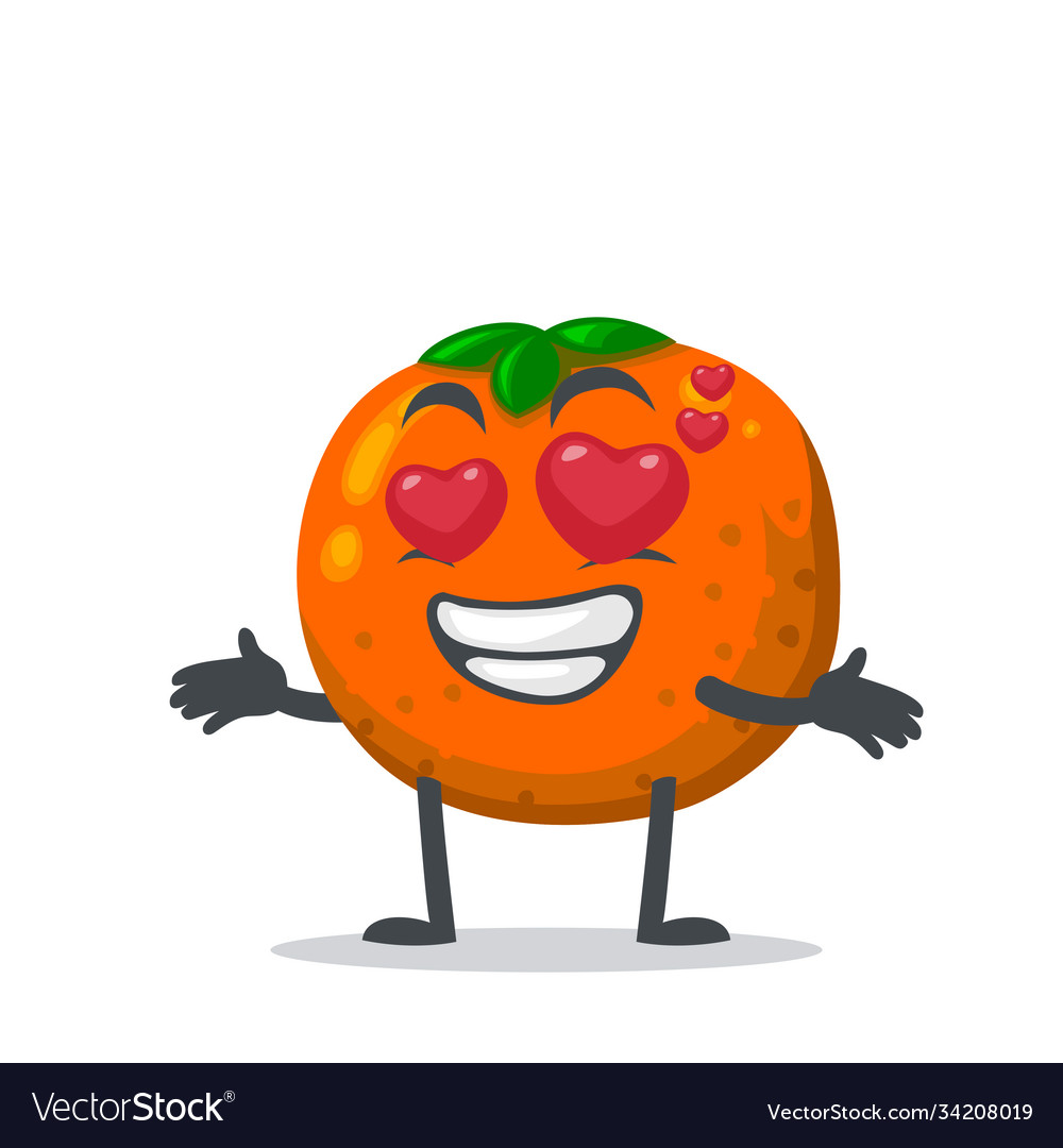 Mascot Or Orange Fruit Character Royalty Free Vector Image