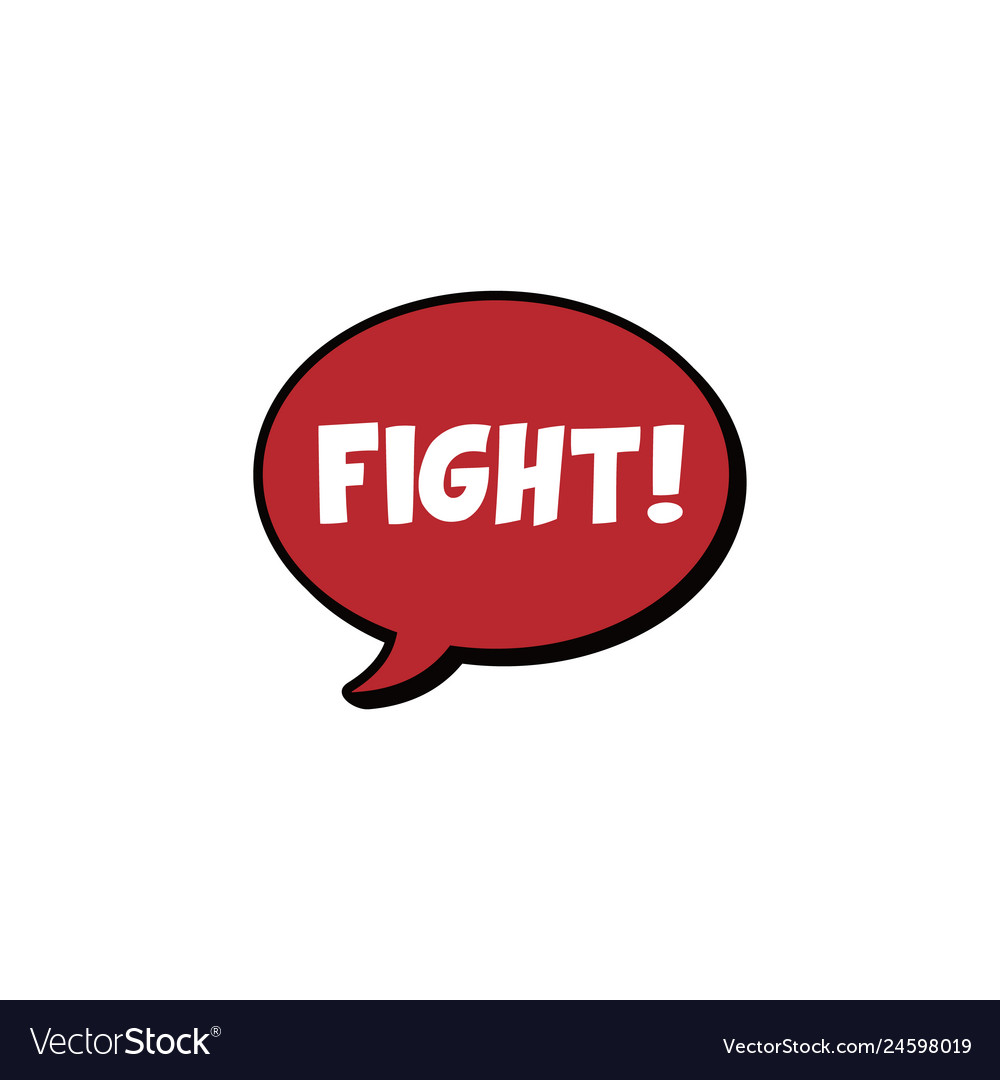 Red comic bubble chat fight video game theme