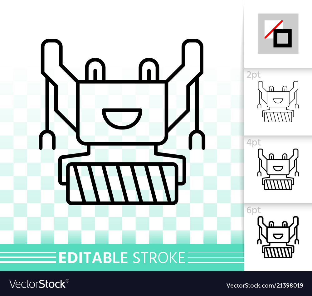 Robot simple black line icon Vector Image Robot simple black line icon