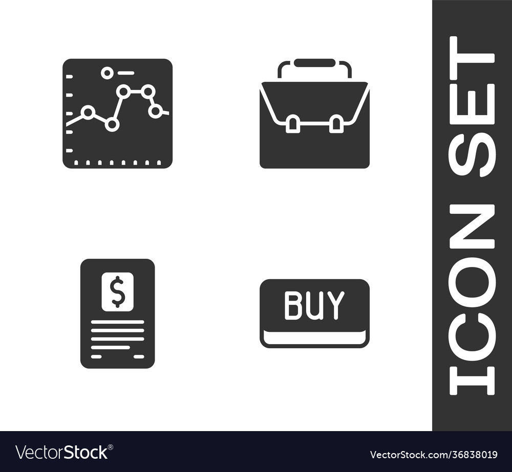 Set buy button browser with growth graph vector image Set buy button browser with growth graph