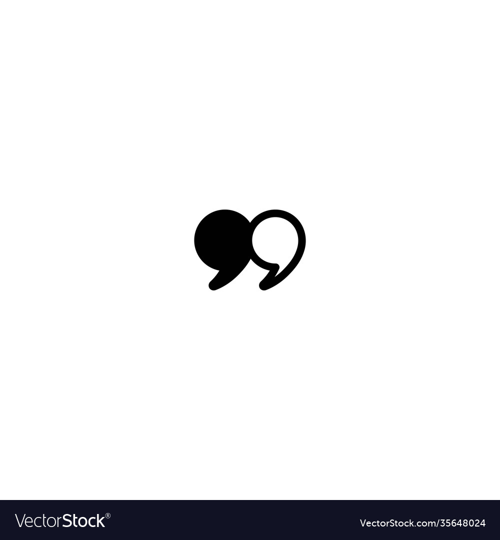 black quote marks isolated on white flat reading vector image