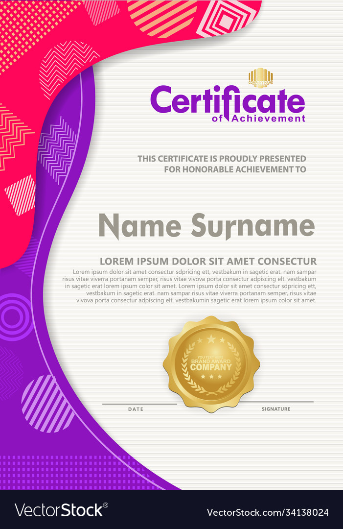 Certificate template with texture modern pattern