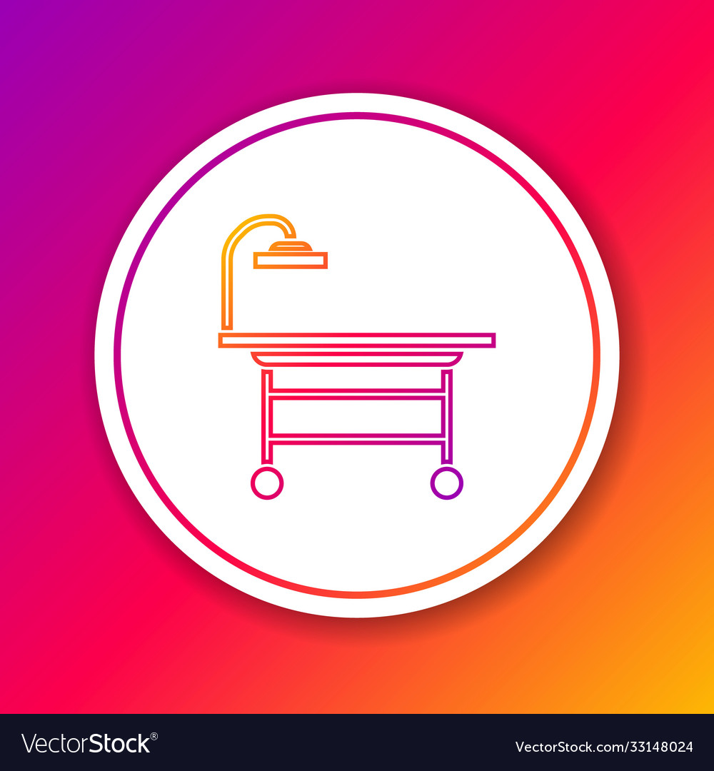 Color line operating table icon isolated on