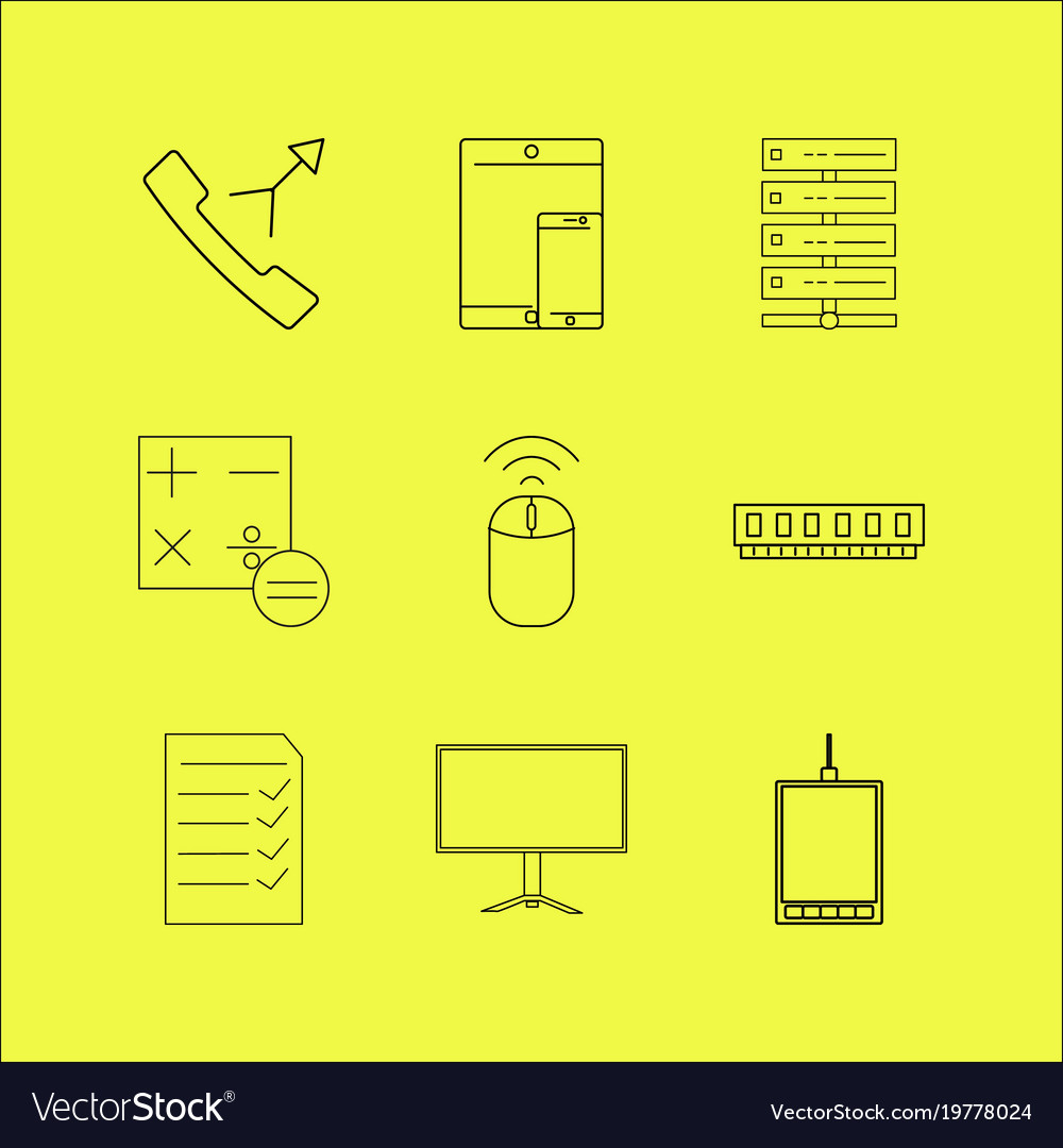 Devices linear icon set simple outline icons