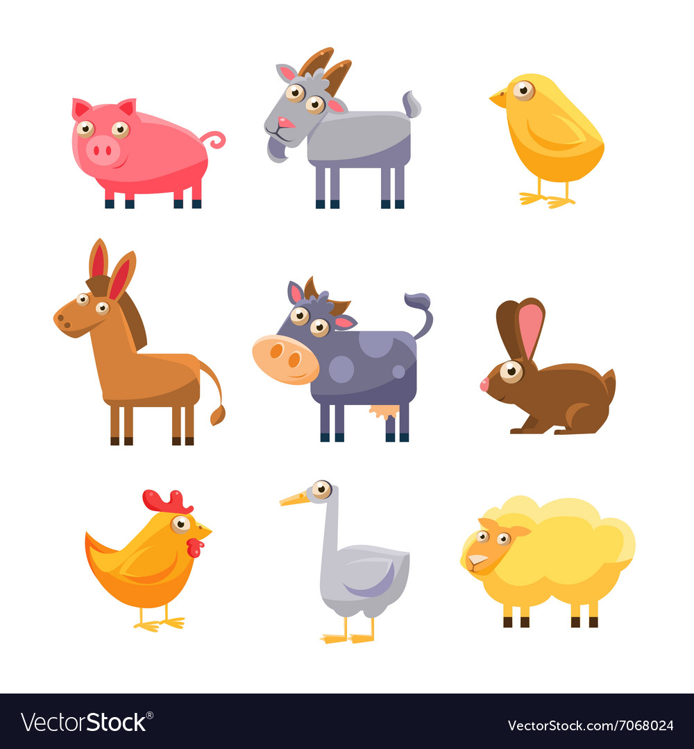 Farm Animals Cartoon Set