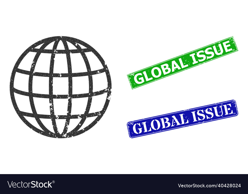 Global textured icon and issue vector image Global textured icon and issue