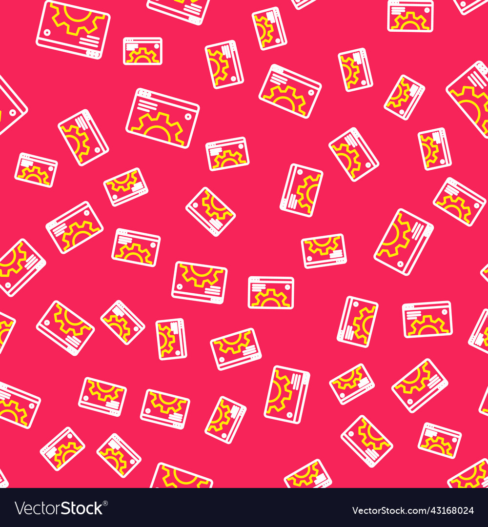 Line browser setting icon isolated seamless vector image Line browser setting icon isolated seamless