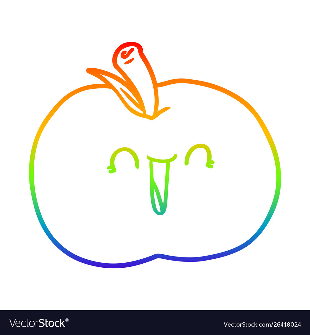 Rainbow gradient line drawing cartoon laughing