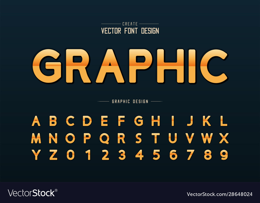 Reflective font and round alphabet gradient
