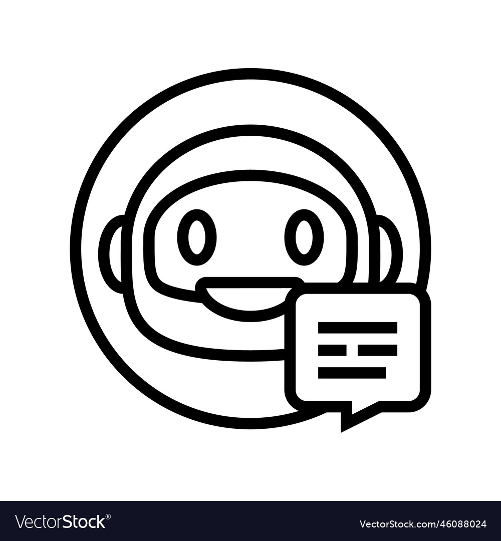 Robot chat bot line icon
