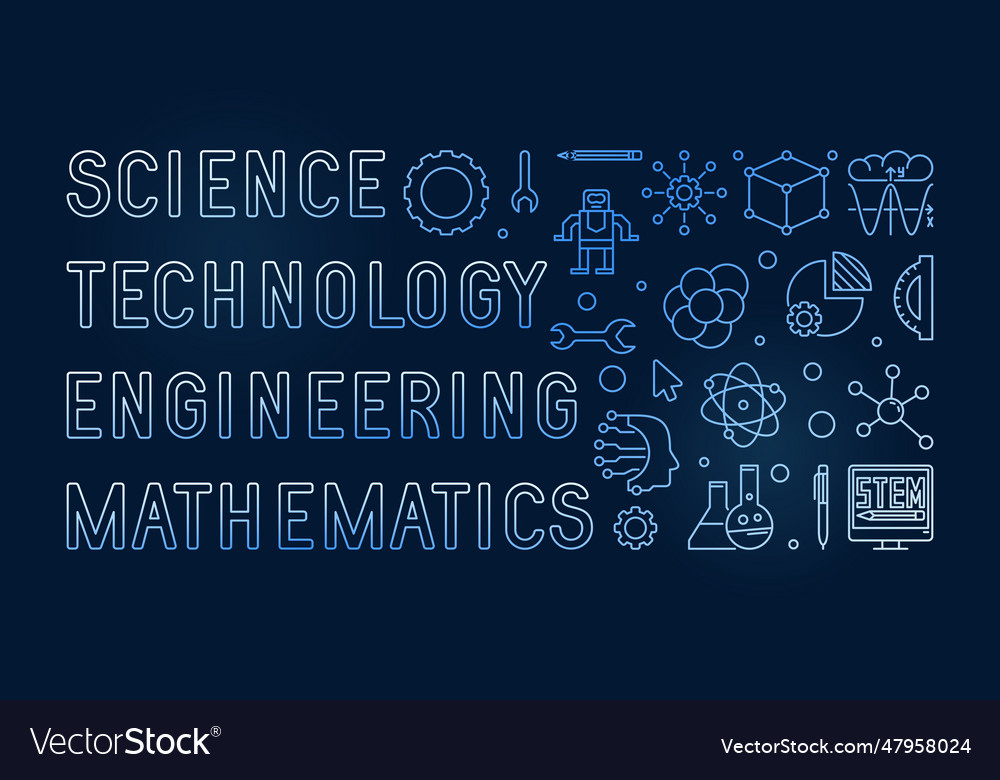 Science technology engineering mathematics - stem Vector Image