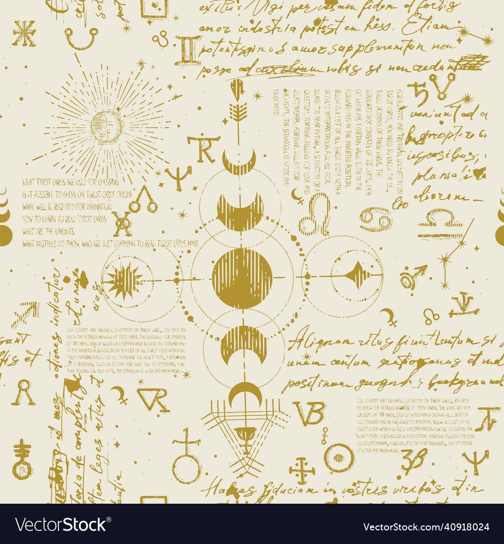 Seamless esoteric pattern vector image Seamless esoteric pattern
