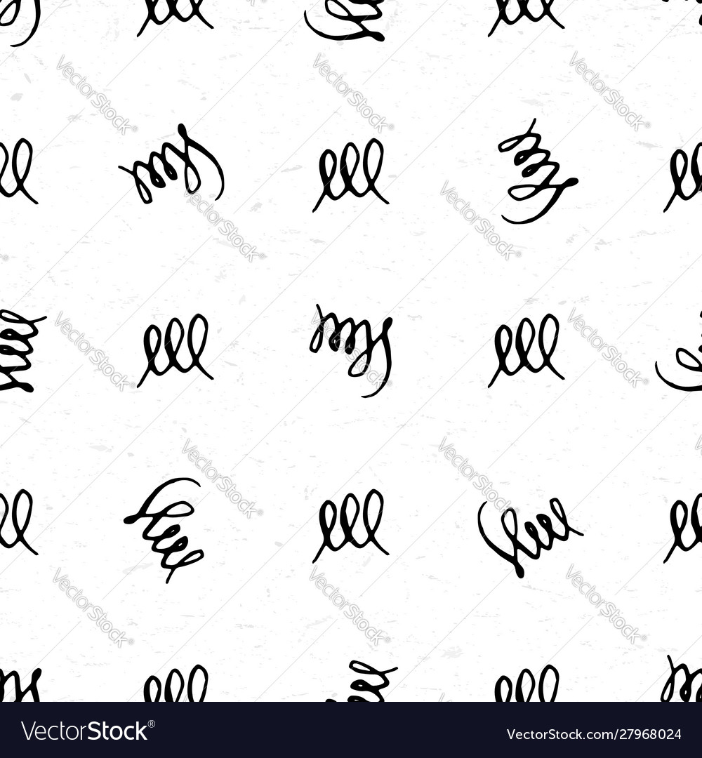 Seamless pattern with calligraphic vignettes