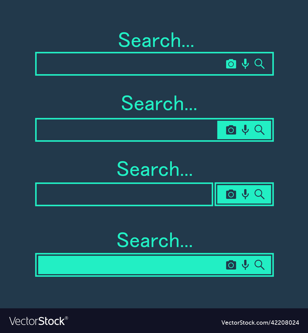 Search bar design element for website vector image Search bar design element for website