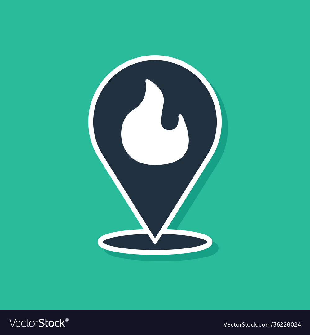 Kartenzeiger mit Feuerflammensymbol isoliert Vector Image Kartenzeiger mit Feuerflammensymbol isoliert