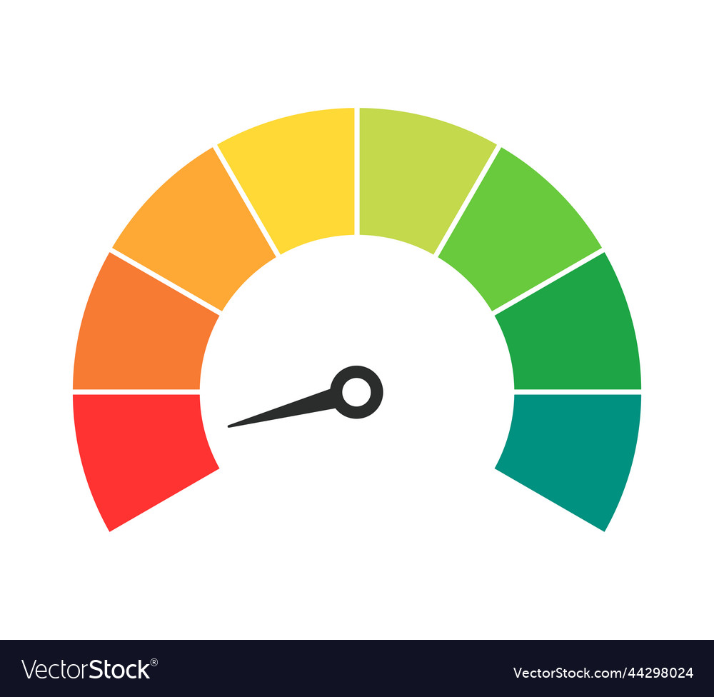 Speedometer meter with arrow for dashboard vector image Speedometer meter with arrow for dashboard