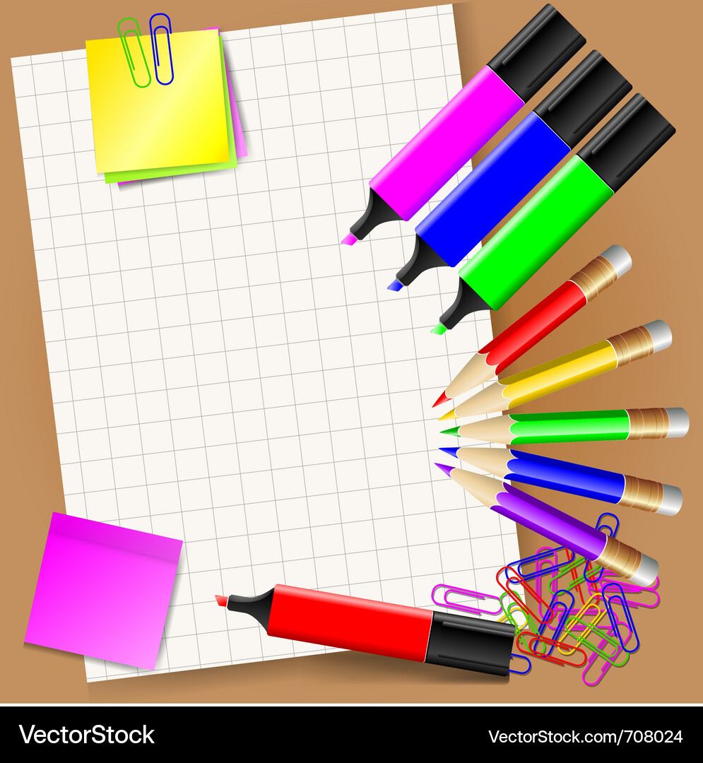 Stationery set Royalty Free Vector Image - VectorStock
