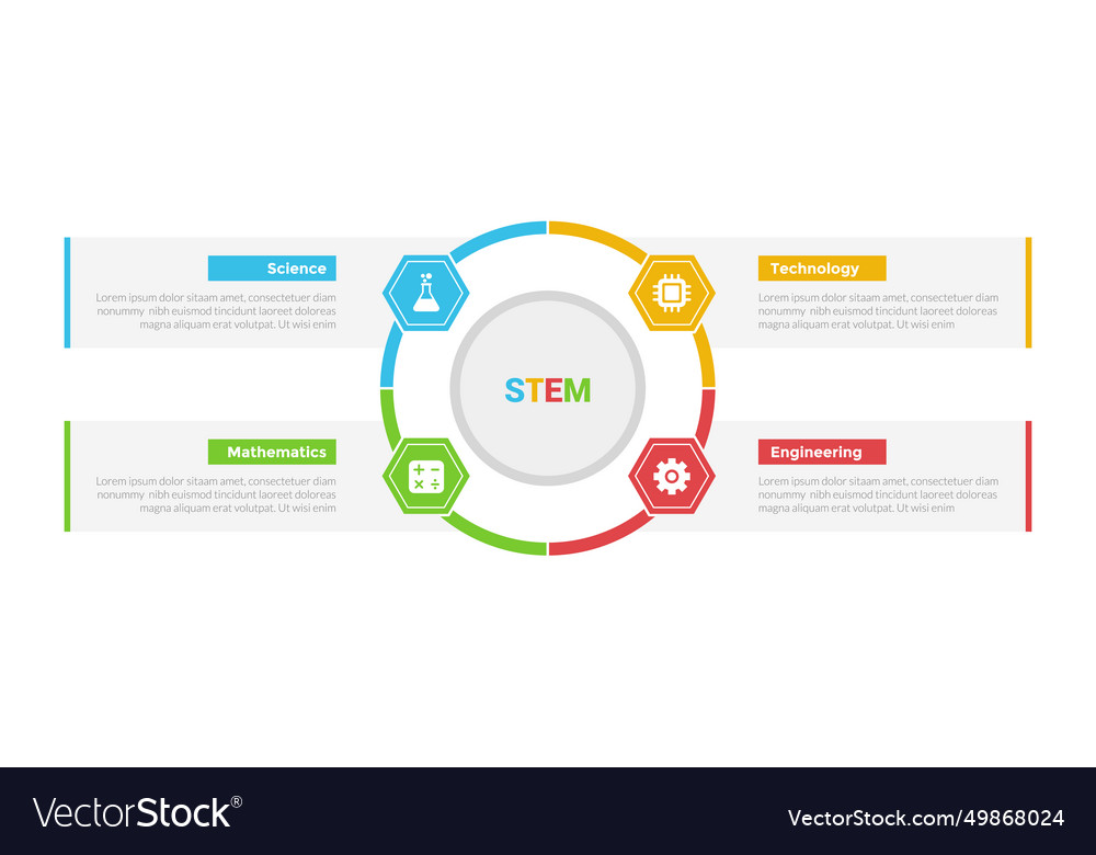 Stem education infographics template diagram Vector Image