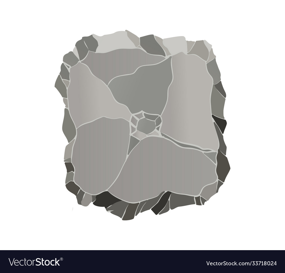 Stone game element cartoon rock ui vector image Stone game element cartoon rock ui