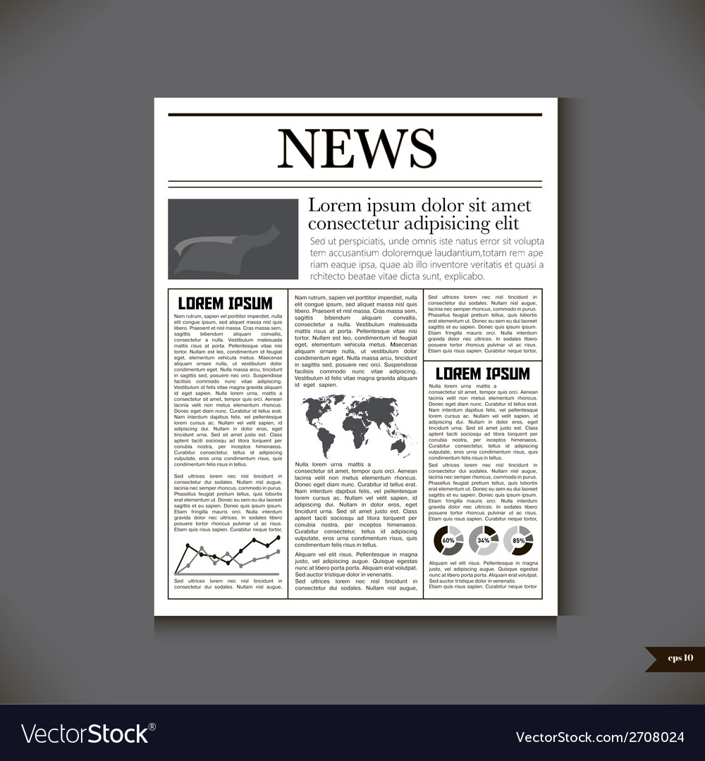 The newspaper with a headline News Royalty Free Vector Image