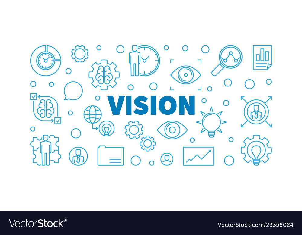 Vision Blue Outline Business Royalty Free Vector Image