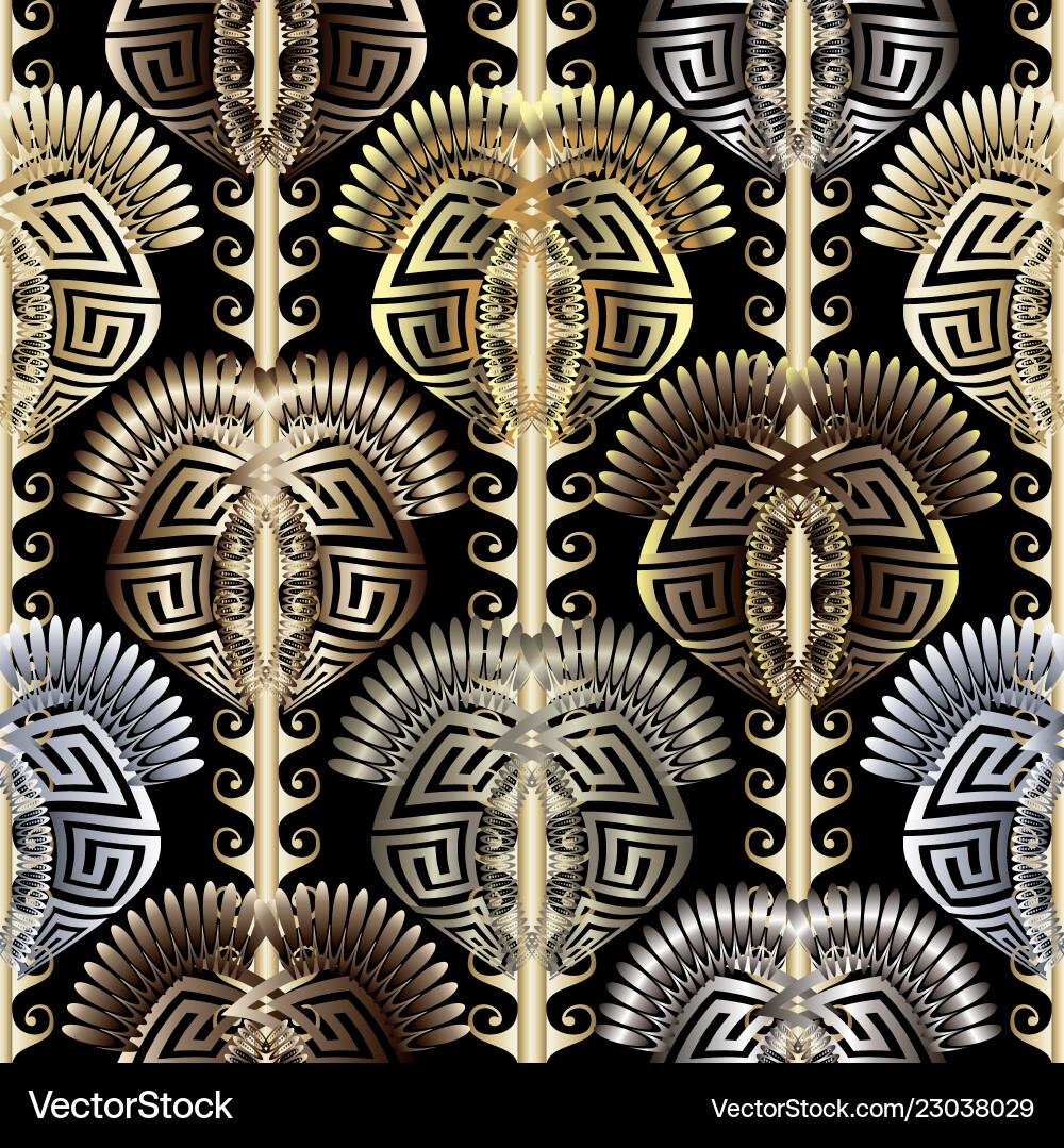 Abstract modern 3d greek seamless pattern ornate Vector Image