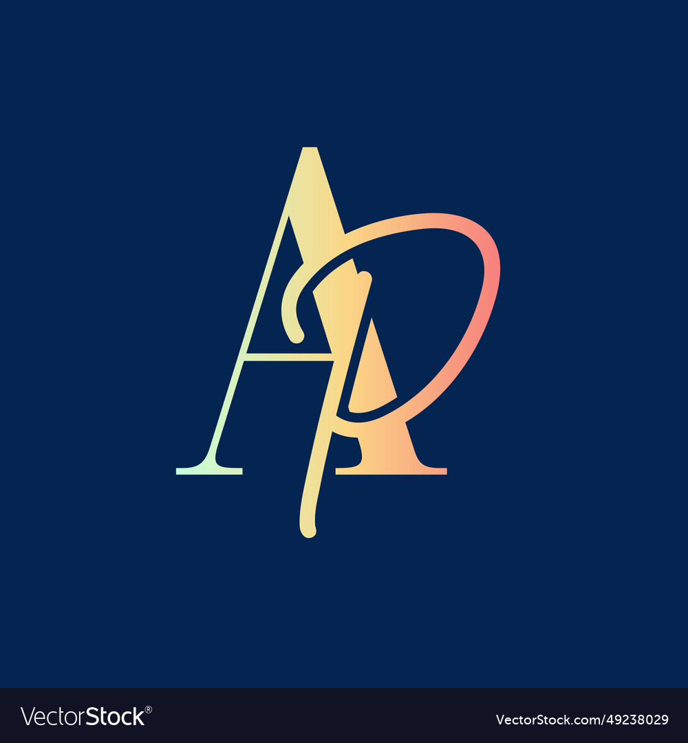 Ap initial logo design with elegant handwriting