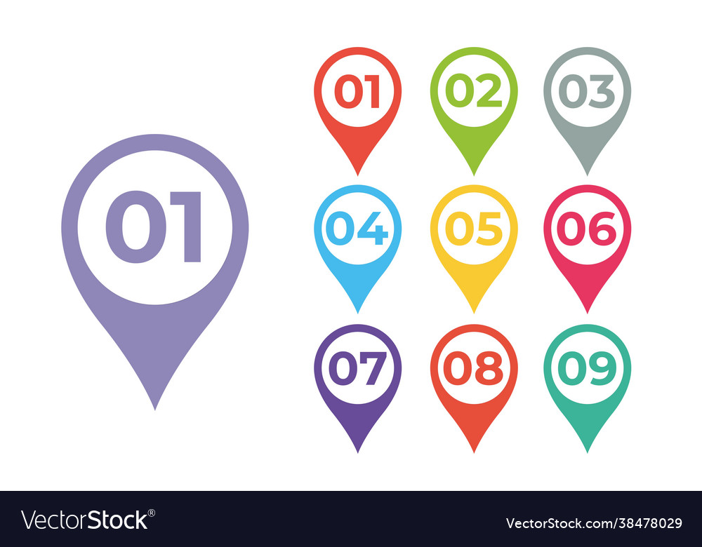 Bullet point set marker vector image Bullet point set marker
